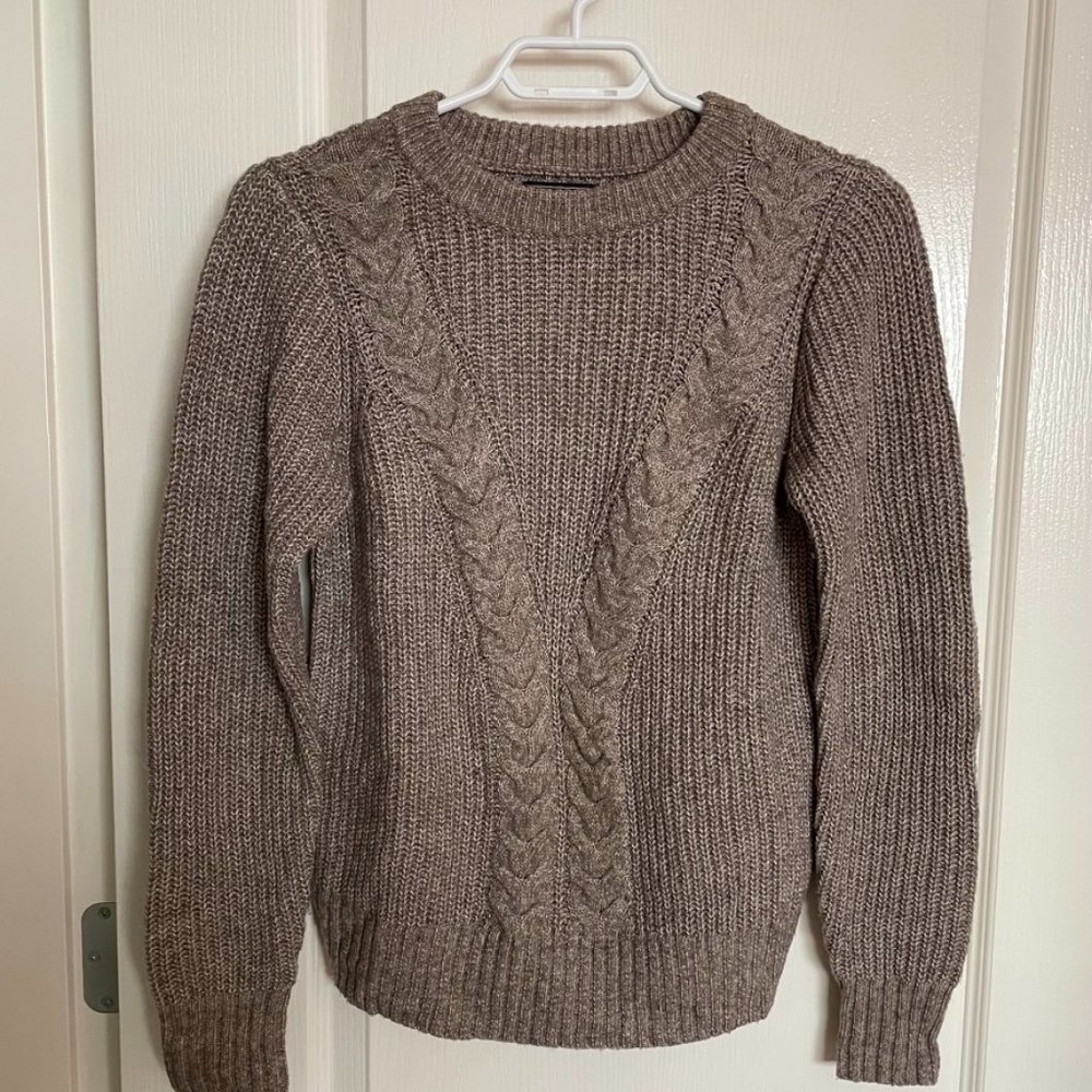 Abercrombie & Fitch Brown Cable Knit Sweater